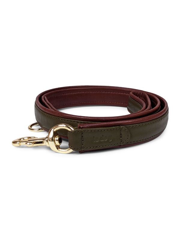 Le Dog 2-Piece Leather Leash & Poop Bag Holder Set